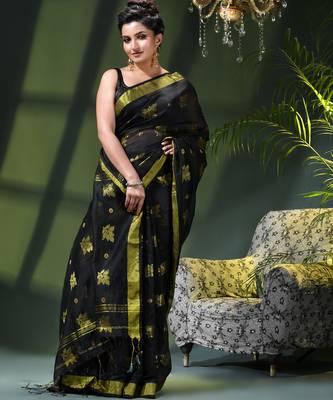 Women's cotton silk party wear saree gulnaz design georgette chiffon cotton saree 4