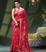 Women's cotton silk party wear saree gulnaz design georgette chiffon cotton saree