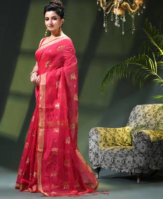 Women's cotton silk party wear saree gulnaz design georgette chiffon cotton saree 2