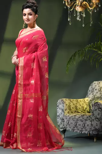 Women's cotton silk party wear saree gulnaz design georgette chiffon cotton saree