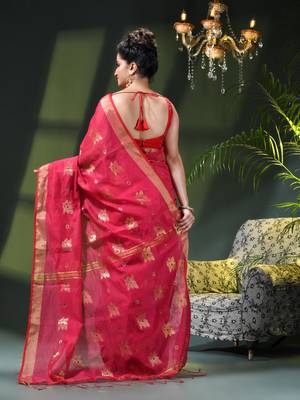 Women's cotton silk party wear saree gulnaz design georgette chiffon cotton saree 3