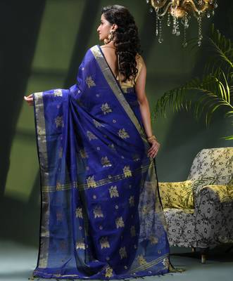 Women's cotton silk party wear saree gulnaz design georgette chiffon cotton saree 3