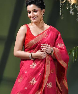 Women's cotton silk party wear saree gulnaz design georgette chiffon cotton saree 4