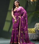 Women's cotton silk party wear saree gulnaz design georgette chiffon cotton saree