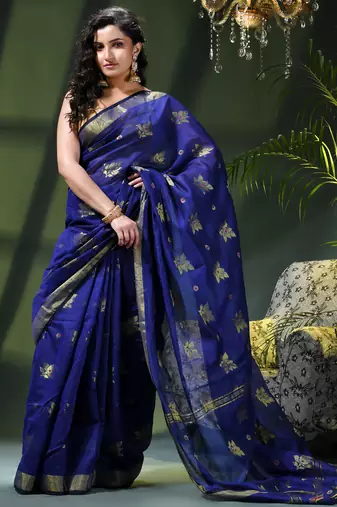 Women's cotton silk party wear saree gulnaz design georgette chiffon cotton saree