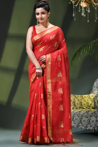 Women's cotton silk party wear saree gulnaz design georgette chiffon cotton saree