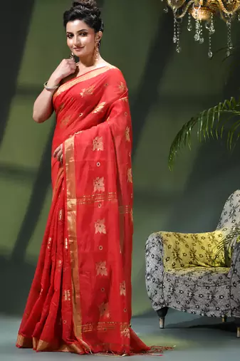 Women's cotton silk party wear saree gulnaz design georgette chiffon cotton saree