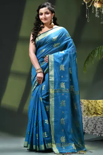 Women's cotton silk party wear saree gulnaz design georgette chiffon cotton saree