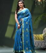 Women's cotton silk party wear saree gulnaz design georgette chiffon cotton saree