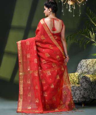 Women's cotton silk party wear saree gulnaz design georgette chiffon cotton saree 3