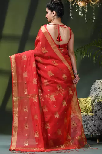 Women's cotton silk party wear saree gulnaz design georgette chiffon cotton saree