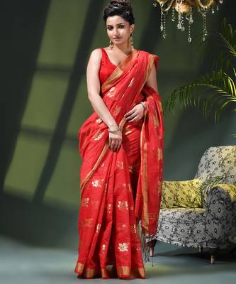 Women's cotton silk party wear saree gulnaz design georgette chiffon cotton saree 4