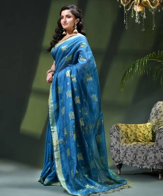 Women's cotton silk party wear saree gulnaz design georgette chiffon cotton saree 2