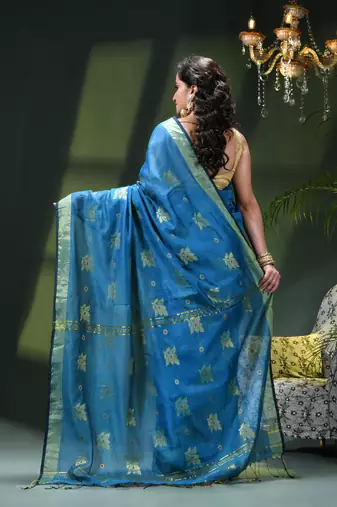 Women's cotton silk party wear saree gulnaz design georgette chiffon cotton saree