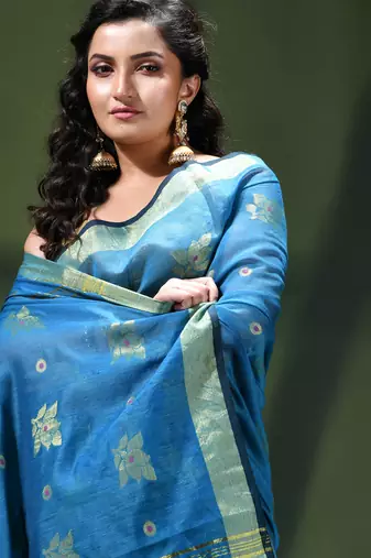 Women's cotton silk party wear saree gulnaz design georgette chiffon cotton saree
