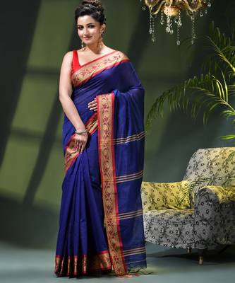Women's pure cotton silk saree prema design party wear linen handloom fancy cotton saree 1