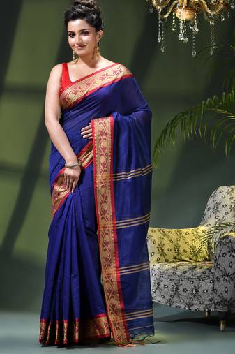 Women's pure cotton silk saree prema design party wear linen handloom fancy cotton saree