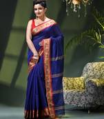 Women's pure cotton silk saree prema design party wear linen handloom fancy cotton saree