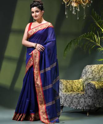 Women's pure cotton silk saree prema design party wear linen handloom fancy cotton saree 2