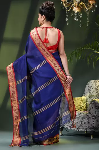 Women's pure cotton silk saree prema design party wear linen handloom fancy cotton saree