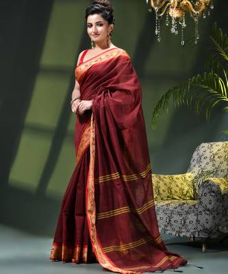 Women's pure cotton silk saree prema design party wear linen handloom fancy cotton saree 2
