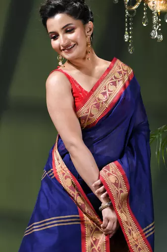 Women's pure cotton silk saree prema design party wear linen handloom fancy cotton saree