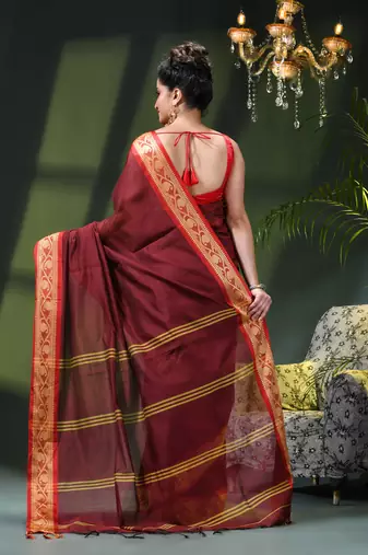 Women's pure cotton silk saree prema design party wear linen handloom fancy cotton saree