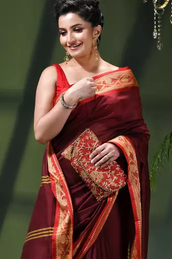 Women's pure cotton silk saree prema design party wear linen handloom fancy cotton saree