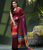 Women's pure cotton chettinad linen silk saree rainbow design daily wear fancy wedding cotton saree