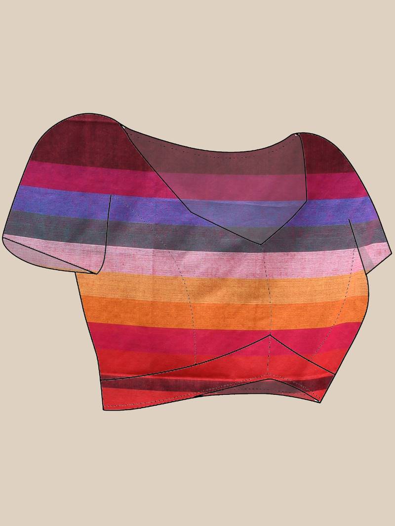 Women's pure cotton chettinad linen silk saree rainbow design daily wear fancy wedding cotton saree