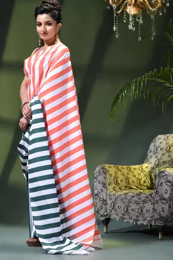 Women's silk fancy party wear chiffon georgette sari latest suhasini printed pure crepe sarees for women