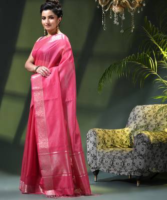 Women`s kanjivaram silk party wear trendy zari work kanak design kora tissue banarasi saree for women 2