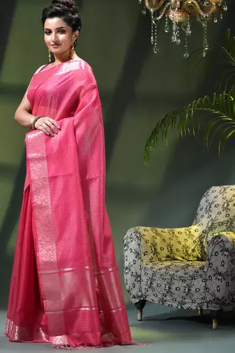 Women`s kanjivaram silk party wear trendy zari work kanak design kora tissue banarasi saree for women