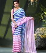Chiffon georgette chandni design farewell party wear saree for women