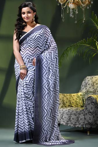 Georgette chiffon saree latest wedding rekhamaya printed cotton chiffon saree for women