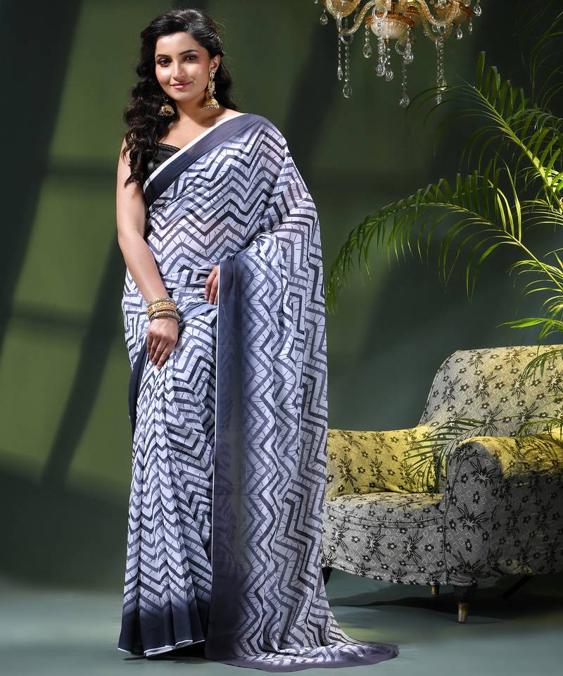 Georgette chiffon saree latest wedding rekhamaya printed cotton chiffon saree for women
