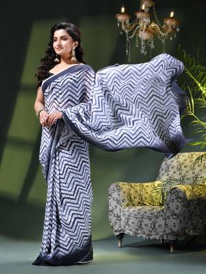 Georgette chiffon saree latest wedding rekhamaya printed cotton chiffon saree for women 3