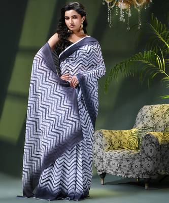 Georgette chiffon saree latest wedding rekhamaya printed cotton chiffon saree for women 5