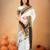 White pure cotton handloom south indian style saree with unstitched blouse piece
