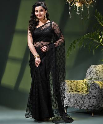 Fancy net sequin soft net saree party wear chiffon wedding silk georgette heavy design farewell saree for women 1