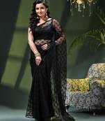 Fancy net sequin soft net saree party wear chiffon wedding silk georgette heavy design farewell saree for women
