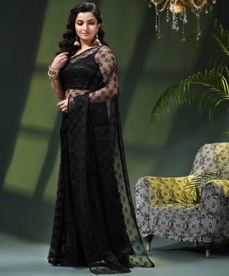 Fancy net sequin soft net saree party wear chiffon wedding silk georgette heavy design farewell saree for women 2