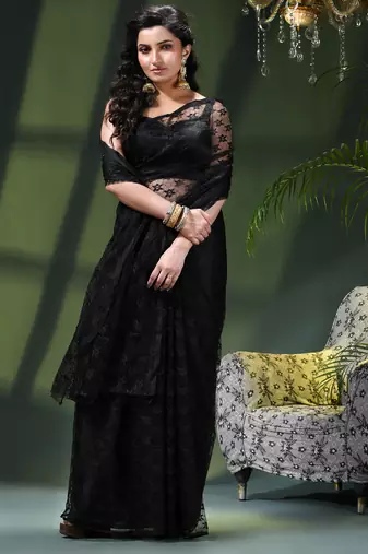 Fancy net sequin soft net saree party wear chiffon wedding silk georgette heavy design farewell saree for women
