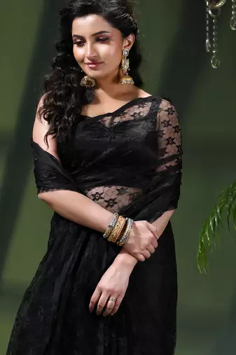 Fancy net sequin soft net saree party wear chiffon wedding silk georgette heavy design farewell saree for women