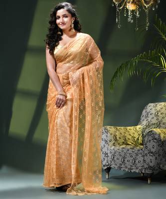 Fancy net sequin soft net saree party wear chiffon wedding silk georgette heavy design farewell saree for women 1