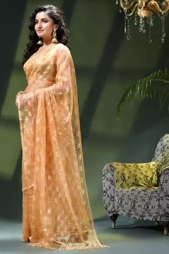 Fancy net sequin soft net saree party wear chiffon wedding silk georgette heavy design farewell saree for women