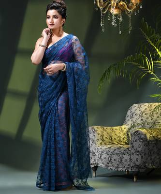 Fancy net sequin soft net saree party wear chiffon wedding silk georgette heavy design farewell saree for women 2