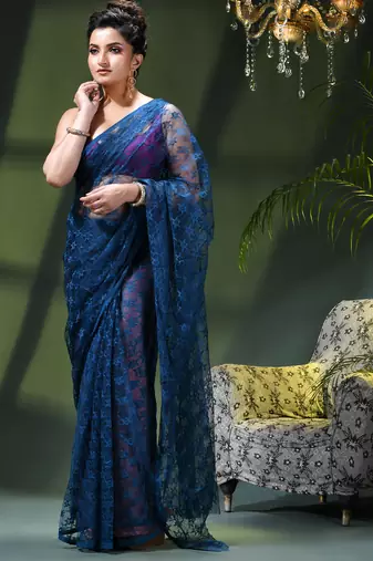 Fancy net sequin soft net saree party wear chiffon wedding silk georgette heavy design farewell saree for women