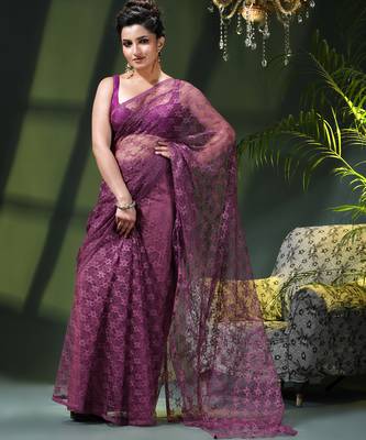 Fancy net sequin soft net saree party wear chiffon wedding silk georgette heavy design farewell saree for women 1