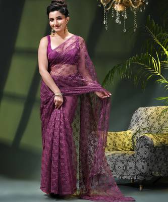 Fancy net sequin soft net saree party wear chiffon wedding silk georgette heavy design farewell saree for women 2
